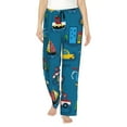 thumbnail image 1 of Xecao Transportations with Buildings Women's Straight Lounge Pajama Pants: The Epitome of Relaxed Sleepwear, 1 of 9