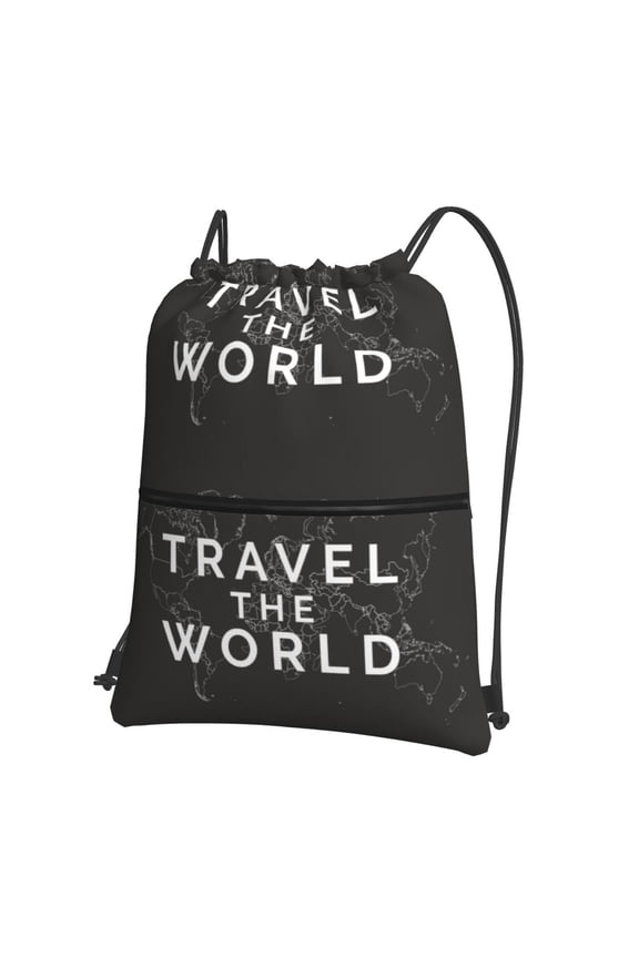 Travel The World1 for Drawstring Bags,Pull String Backpack Bags,String Bag Sackpack