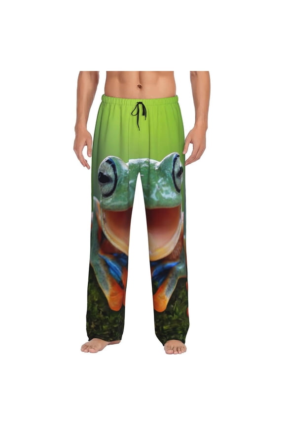 Tree Frog Print Men's Straight Lounge Pajama Pants - The Ultimate in Comfortable Sleepwear-