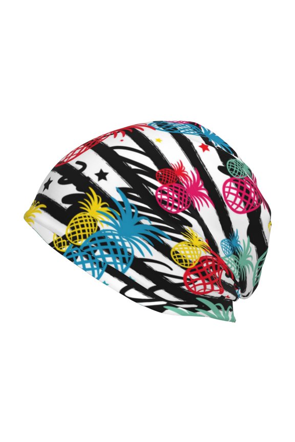 Trendy Colorful Pineapples 1 Print Knit Hat,Winter Beanie for Men Women, Beanie Soft Warm Ski Stocking Cuffed Cap