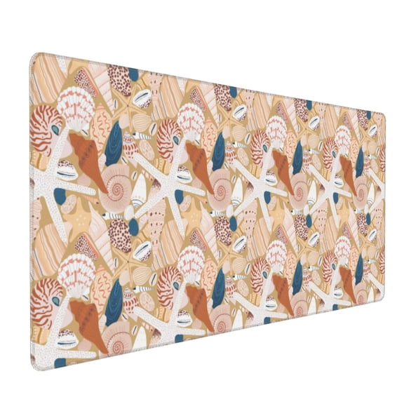 Xecao Tropical Beach Sea Shell Print Large Mouse Pad, 16x35.5in Mousepad, Professional Non-Slip Rubber Base Big Mouse Pad, Mouse Pad for Gaming & Office Full Desk Mouse Pad