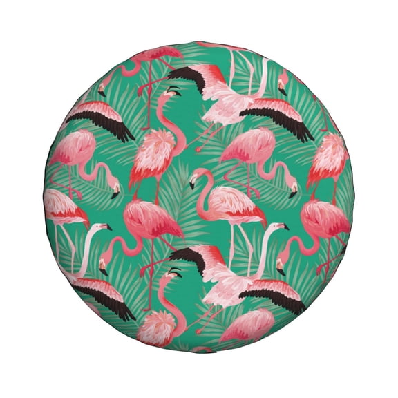 Xecao Tropical Flamingo for Tire Covers: Waterproof, dust-proof, and universally fitting for trailers, SUVs