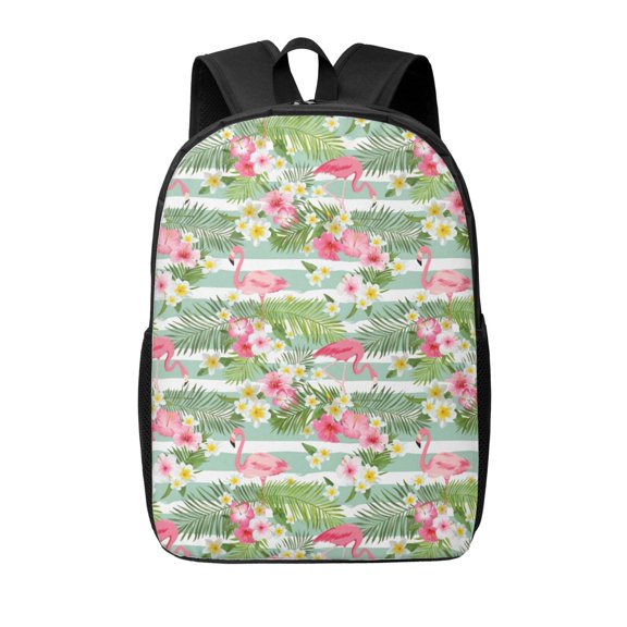 Xecao Tropical Flamingo print Travel Backpack, Large Computer Backpack for Men Women, College School Rucksack Book Bag
