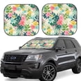 thumbnail image 1 of Xecao Tropical Flowers for Foldable Car Sun Shades (2-Pack) offer sun protection with an easy-fold design for convenient windshield shading., 1 of 7