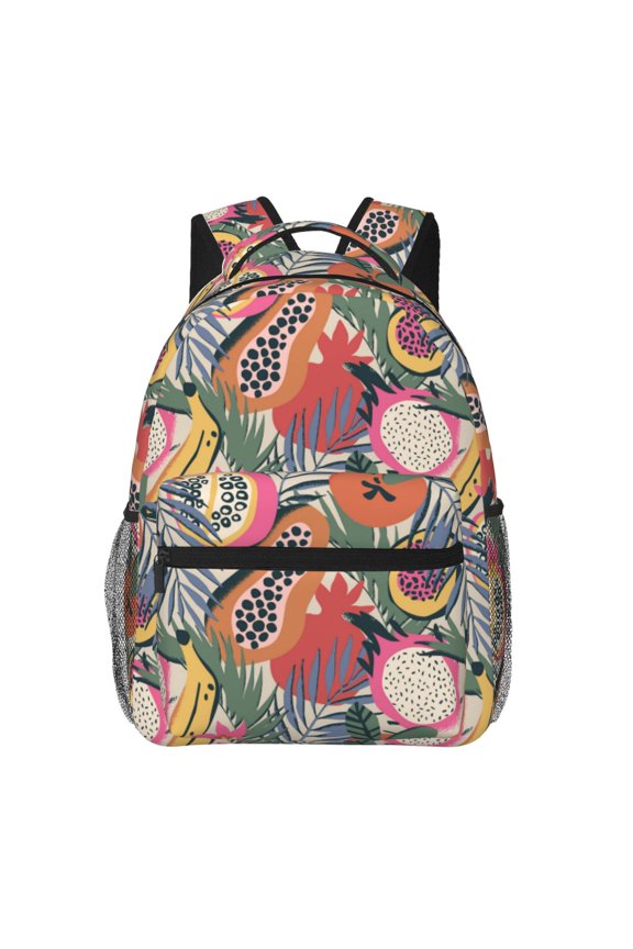 Tropical Fruit Backpack, a stylish and functional choice for both men and women, is the perfect basic bookbag for college, work, or travel