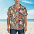 thumbnail image 1 of Xecao Tropical Fruit print Hawaiian shirt - a stylish short-sleeve button-down for men, perfect for casual beach and tropical outings., 1 of 9