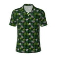 thumbnail image 1 of Xecao Tropical Leaves1 for Mens' Casual Short Sleeve Button-Down Polo Shirts for a Classic Golf Look, 1 of 9