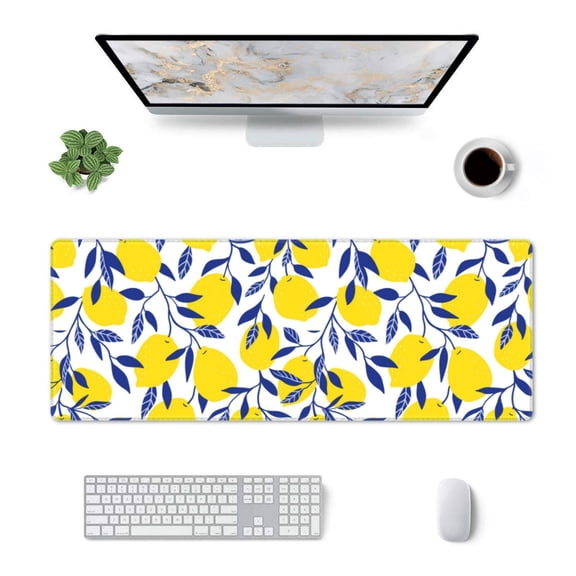Xecao Tropical Lemon for Mouse Pad - Waterproof Extended Contour Mouse Mat, Large Gaming Mousepad Laptop Keyboard Mat with Non-Slip Rubber Base