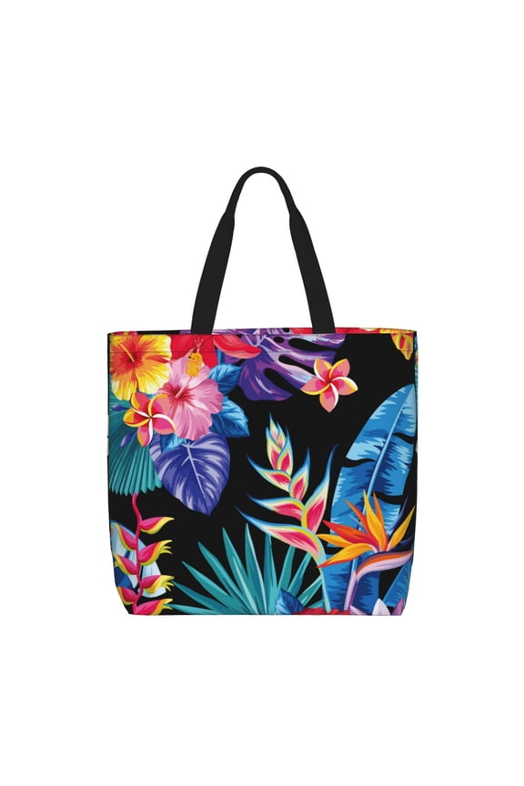 Tropical Palm Leaves for Tote Bag: spacious with inner pockets, ideal for work, shopping, or travel.