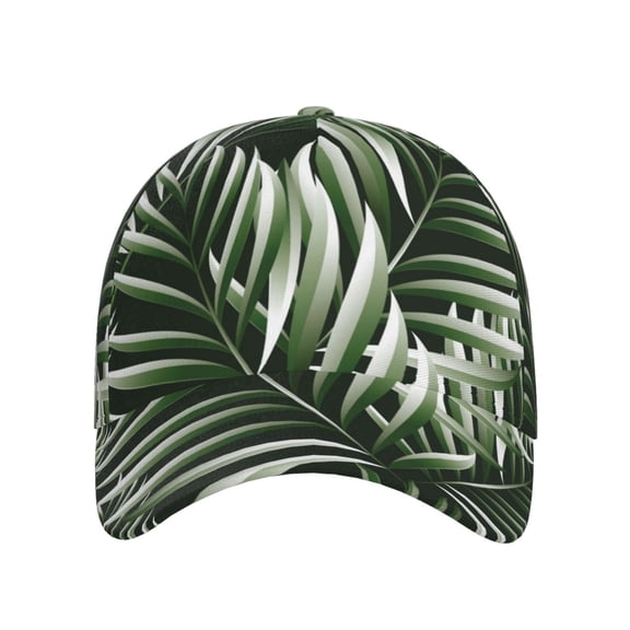 Xecao Tropical Palm Leaves1 for Baseball Cap: Unisex, crafted from classic polyester twill fabric, featuring a soft unconstructed design