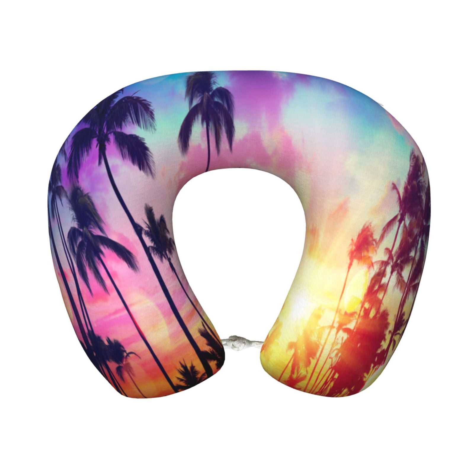 Xecao Tropical Palm Tree at Sunset Print Memory Foam Cervical Neck ...