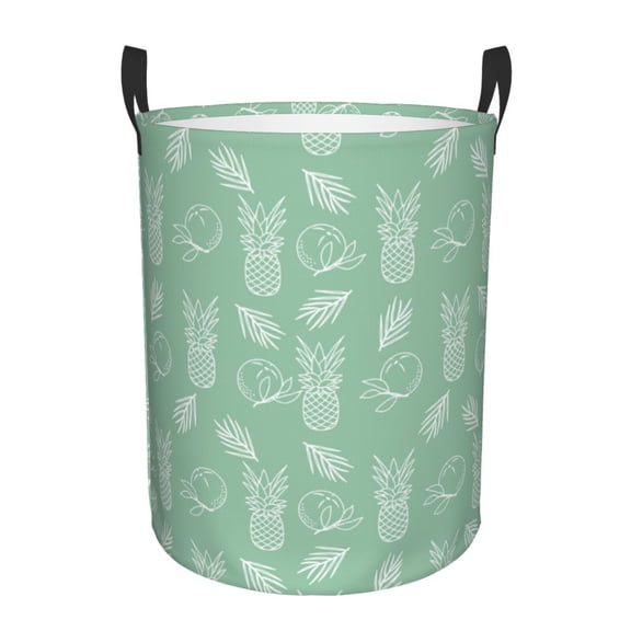 Xecao Tropical Pineapple Print Laundry Hamper Basket,designed for Blanket Storage and Nursery Clothes in the Bedroom