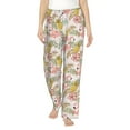 thumbnail image 1 of Xecao Tropical Pink Flamingo Pineapple Women's Straight Lounge Pajama Pants: The Epitome of Relaxed Sleepwear, 1 of 9