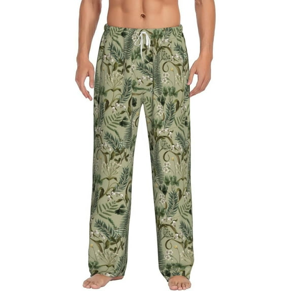 Xecao Tropical Plants Green Men's Straight Lounge Pajama Pants: The Ultimate in Comfortable Sleepwear