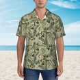 thumbnail image 1 of Xecao Tropical Plants Green print Hawaiian shirt - a stylish short-sleeve button-down for men, perfect for casual beach and tropical outings., 1 of 9