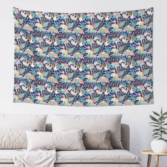 Xecao Tropical Sloth Print Tapestry, Wall Hanging Room Funny Decor, Backdrop Room Decor for Bedroom Living Room dormitory