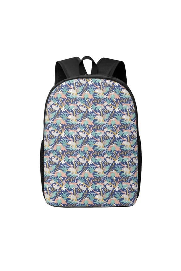 Tropical Sloth print Travel Backpack, Large Computer Backpack for Men Women, College School Rucksack Book Bag