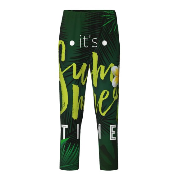 Xecao Tropical Summer Vibes Print Teenagers' Pajama Pants Long Sleep Pants Soft Elastic Waist Pajama Bottoms Elastic waist with 2 Pockets 5-16 Years-Large