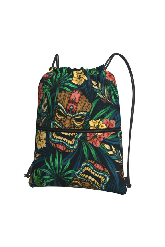 Tropical Tribe Mask for Drawstring Bags,Pull String Backpack Bags,String Bag Sackpack