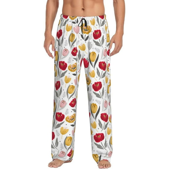 Xecao Tulips Flowers Men's Straight Lounge Pajama Pants: The Ultimate in Comfortable Sleepwear