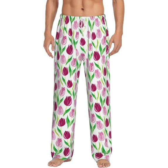 Xecao Tulips Flowers Men's Straight Lounge Pajama Pants: The Ultimate in Comfortable Sleepwear