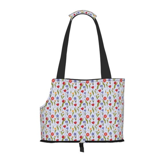 Xecao Tulips Flowers for Cat Carrier Small Dog Handbag: The Ideal Travel Companion for Your Pet