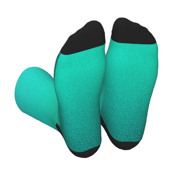 Xecao Turquoise Light Blue Print Crew Socks for Men and Women, Men's Soft Moisture-wicking Sock