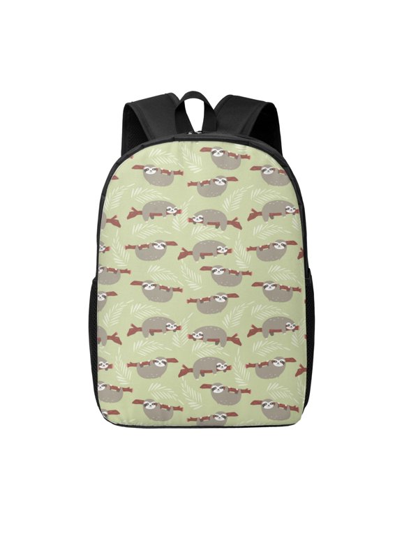 Twig Sloth print Travel Backpack, Large Computer Backpack for Men Women, College School Rucksack Book Bag