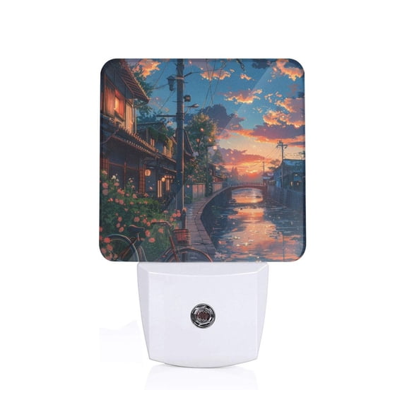 Xecao Twilight Canal Reflection for Night Light - a Wall-mounted LED Fixture with A Dusk-to-dawn Sensor, Ideal for Bedrooms, Bathrooms, Hallways, and Kitchens-US