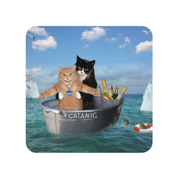 Xecao Two Brave Cats Are Floating On The Sea Iceberg for Fridge Magnets - Fun Decorative Refrigerator Magnets, Cute and Soft for Stylish Kitchen Accents