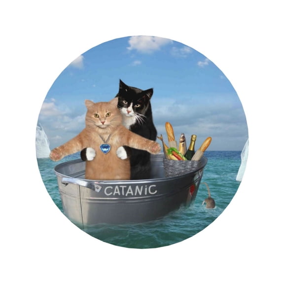Xecao Two Brave Cats Are Floating On The Sea Iceberg for Fridge Magnets - Fun Decorative Refrigerator Magnets, Cute and Soft for Stylish Kitchen Accents