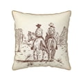 thumbnail image 1 of Xecao Two Cowboys Riding Horses In The Desert Print Soft Velvet Decorative Throw Pillow Covers, Square Cushion Cases for Bed, Sofa, Living Room, Car, and Indoor Outdoor Use-16"x16", 1 of 8