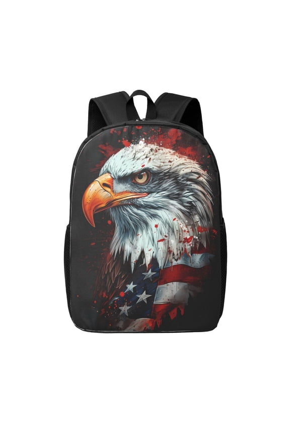 USA Bald Eagle print Travel Backpack, Large Computer Backpack for Men Women, College School Rucksack Book Bag