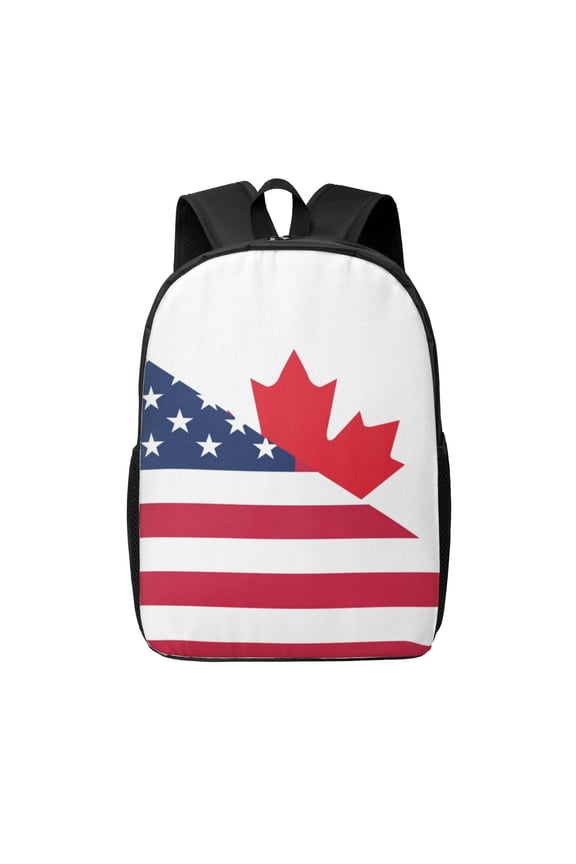 USA Canada Flag print Travel Backpack, Large Computer Backpack for Men Women, College School Rucksack Book Bag