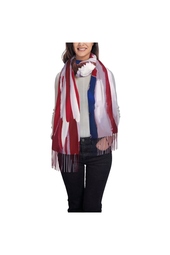 USA Eagle with Spread Wings Pattern Womens Winter Scarf Fall Scarf Oversized Large Scarf for Women Warm Shawl Wrap