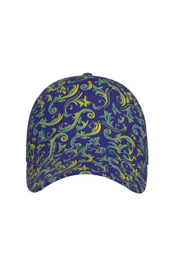 Uncaria Flower for Baseball Cap: Unisex, crafted from classic polyester twill fabric, featuring a soft unconstructed design