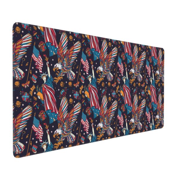 Xecao United States Of America Print Large Mouse Pad, 16x35.5in Mousepad, Professional Non-Slip Rubber Base Big Mouse Pad, Mouse Pad for Gaming & Office Full Desk Mouse Pad