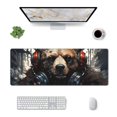 thumbnail image 1 of Xecao Urban Bear With Headphones for Mouse Pad - Waterproof Extended Contour Mouse Mat, Large Gaming Mousepad Laptop Keyboard Mat with Non-Slip Rubber Base, 1 of 8