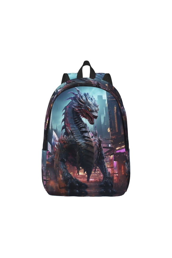 Urban Mechanical Dragon for Canvas College Laptop Backpack, Durable Rucksack Travel Notebook Bag School Backpack Book Bag for Men Women