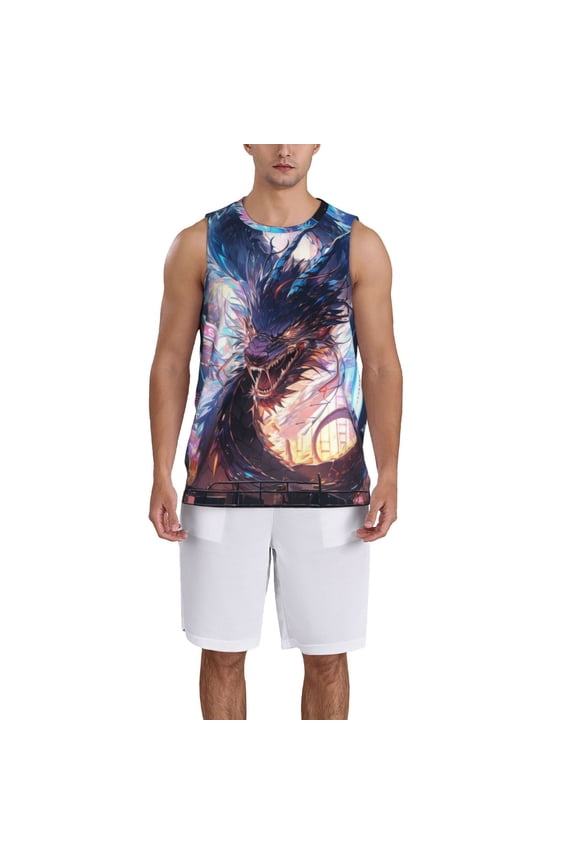 Urban Style Colorful Dragon print basketball shirt for both men and women, a unisex basketball jersey perfect for theme parties-3X-Large