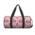 thumbnail image 1 of Xecao Valentine'S Day Panda print Round Travel Duffel Bag is a foldable gym bag with an inner pocket, perfect for travel sports, 1 of 8