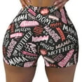 thumbnail image 1 of Xecao Various Languages Mother Print Workout Shorts for Women Soft Smooth Gym Yoga Scrunch Active Tennis Workout Running Shorts, 1 of 9