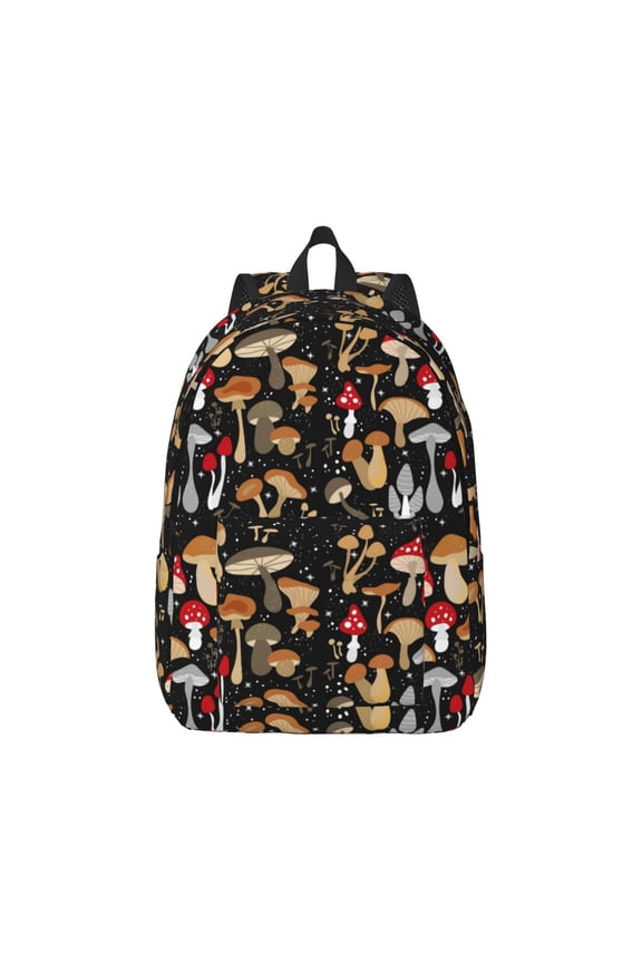 Various Mushrooms for Canvas College Laptop Backpack, Durable Rucksack Travel Notebook Bag School Backpack Book Bag for Men Women