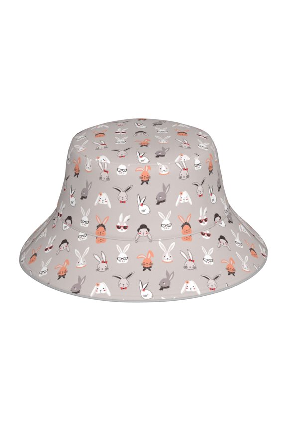 Various Rabbits Print Men and Women Night Reflective Hat Runner Cap Visor Bucket Hat Boonie Cap