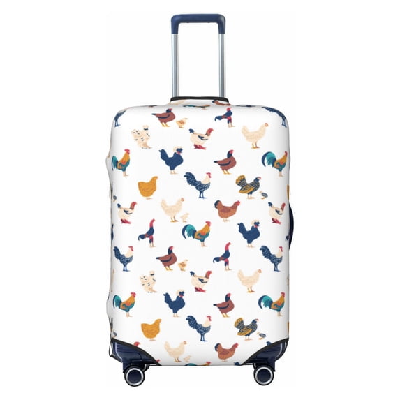 Xecao Various Rooster print Elastic Luggage Cover, with double-sided print , is perfect for travel, business, and daily use