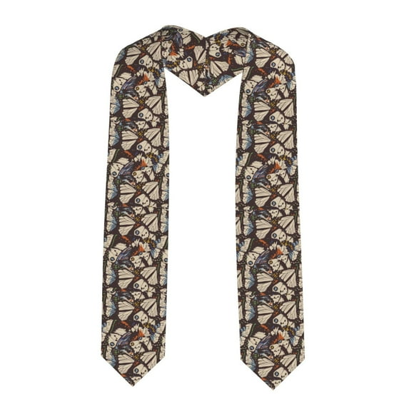 Xecao Vector Butterflies Print Graduation Shawl Stole Honor Stole Adult 72" Academic Commencements