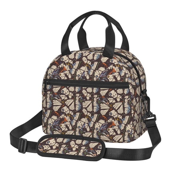 Xecao Vector Butterflies Print Insulated Lunch Box, Lunch Cags Lunch Bag Featuring An Adjustable Shoulder Strap