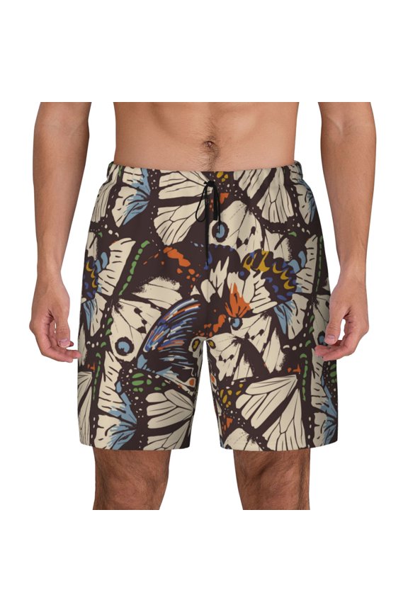 Vector Butterflies for Men's Swimming Trunks Swim Trunks Quick Dry Swim Shorts with Mesh Lining Funny Swimwear Bathing Suits