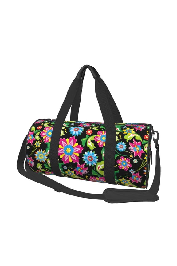 Vector Mexican Otomi Style Bright Print Travel Duffle Bag, Bag Carry On Tote Bags for Women, Travel Sport Gym Bag for Men, Hospital Bag for Labor and Delivery