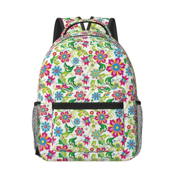 Xecao Vector Mexican Otomi Style Bright Travel Backpack: A spacious, stylish computer backpack ideal for men and women, perfect for college, school, or daily travels